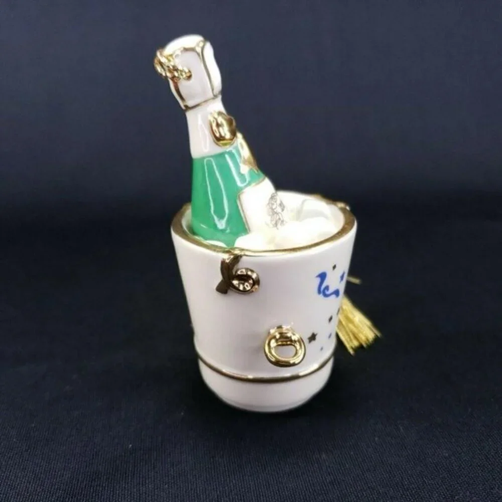 Lenox Celebrate 2000 Ornament Korbel Champagne Ice Bucket New Years Gift Box Vtg